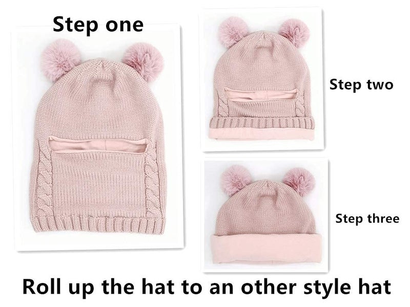 GZMM Baby Girls Boys Winter Hat Scarf Kids Earflap Hood Scarves 2 Packs - Image 3